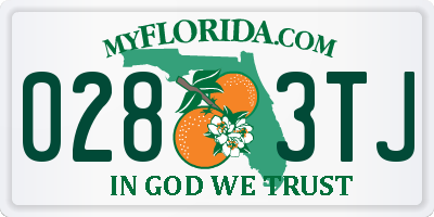 FL license plate 0283TJ