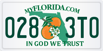FL license plate 0283TO