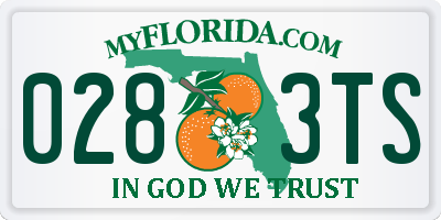 FL license plate 0283TS