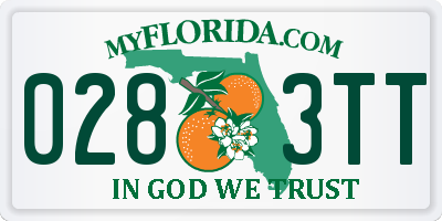 FL license plate 0283TT