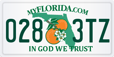 FL license plate 0283TZ