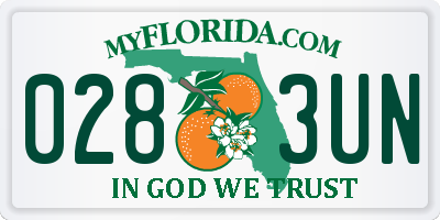 FL license plate 0283UN