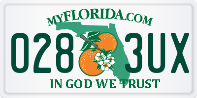 FL license plate 0283UX