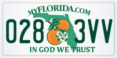 FL license plate 0283VV
