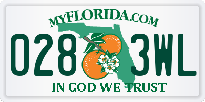 FL license plate 0283WL
