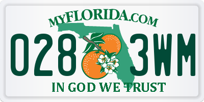 FL license plate 0283WM