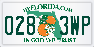 FL license plate 0283WP