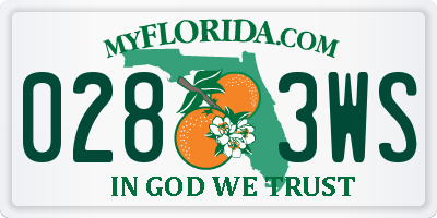FL license plate 0283WS