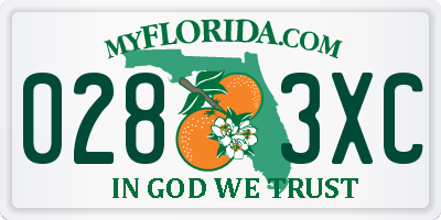 FL license plate 0283XC