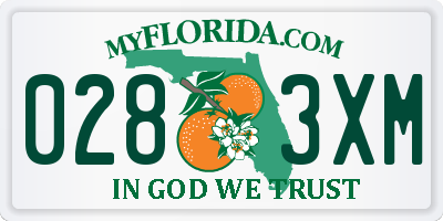 FL license plate 0283XM