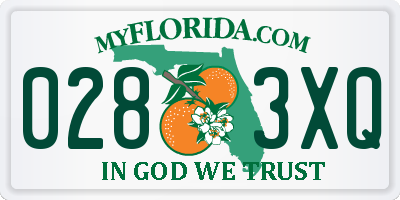 FL license plate 0283XQ