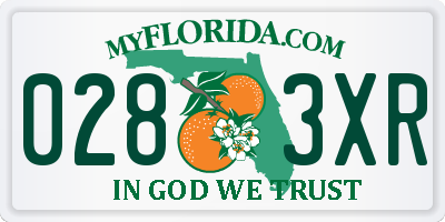 FL license plate 0283XR