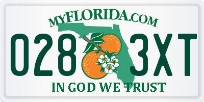 FL license plate 0283XT