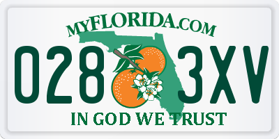 FL license plate 0283XV