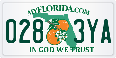 FL license plate 0283YA