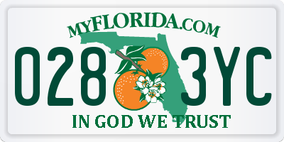 FL license plate 0283YC
