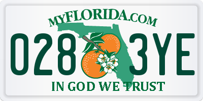 FL license plate 0283YE