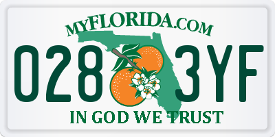FL license plate 0283YF