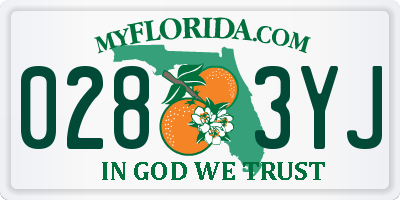 FL license plate 0283YJ