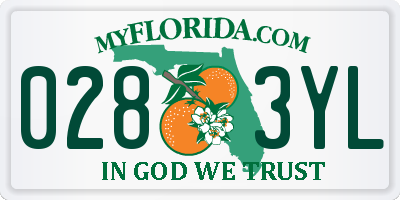 FL license plate 0283YL