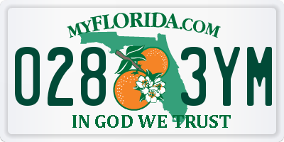 FL license plate 0283YM