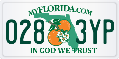 FL license plate 0283YP