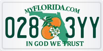 FL license plate 0283YY