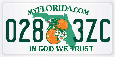 FL license plate 0283ZC