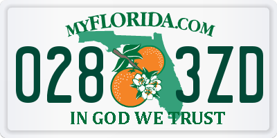 FL license plate 0283ZD