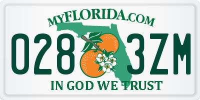 FL license plate 0283ZM