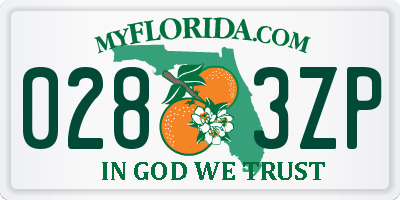 FL license plate 0283ZP