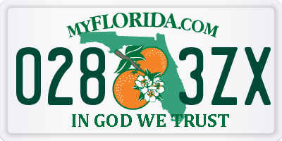 FL license plate 0283ZX