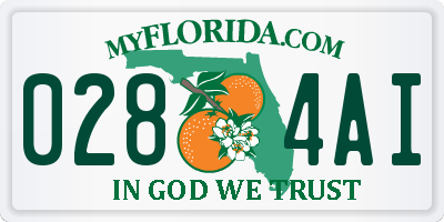 FL license plate 0284AI
