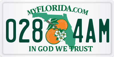 FL license plate 0284AM