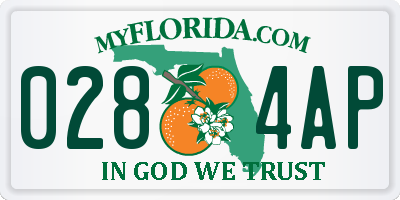 FL license plate 0284AP