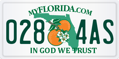 FL license plate 0284AS