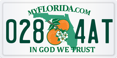 FL license plate 0284AT