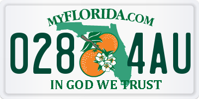 FL license plate 0284AU