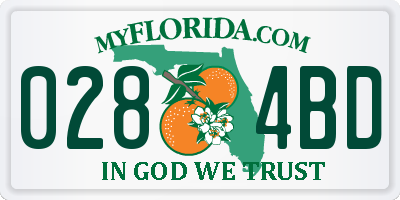 FL license plate 0284BD