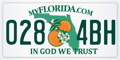 FL license plate 0284BH