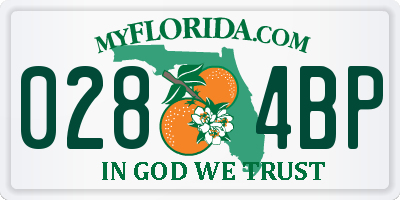 FL license plate 0284BP