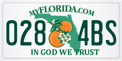 FL license plate 0284BS