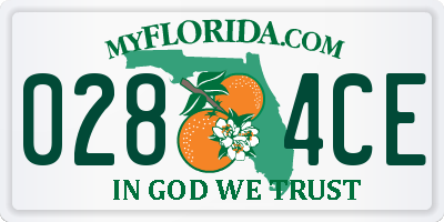 FL license plate 0284CE
