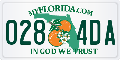 FL license plate 0284DA