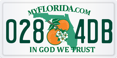 FL license plate 0284DB