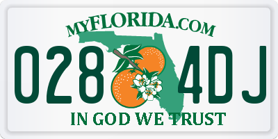 FL license plate 0284DJ