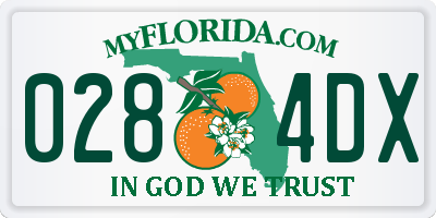 FL license plate 0284DX