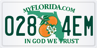 FL license plate 0284EM