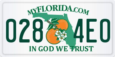 FL license plate 0284EO
