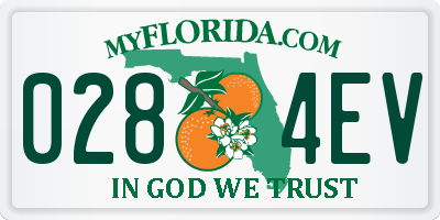 FL license plate 0284EV